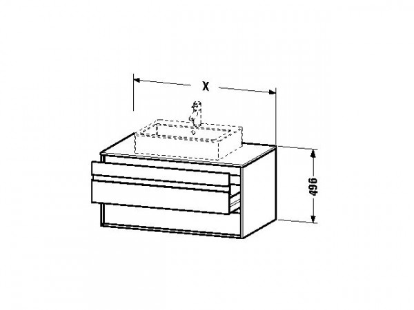 Duravit Ketho Wastafelonderkast 80x55.1x49.6cm Standaard greep met softclose spaanplaat Grafiet Mat KT665404949