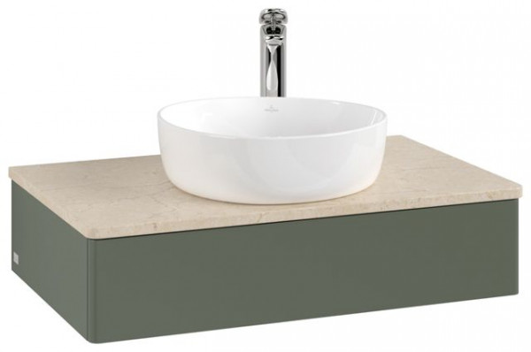 Wastafelmeubel Voor Opzet Waskom Villeroy en Boch Antao 1 lade 800x190x500mm Leaf Green Matt Lacq...