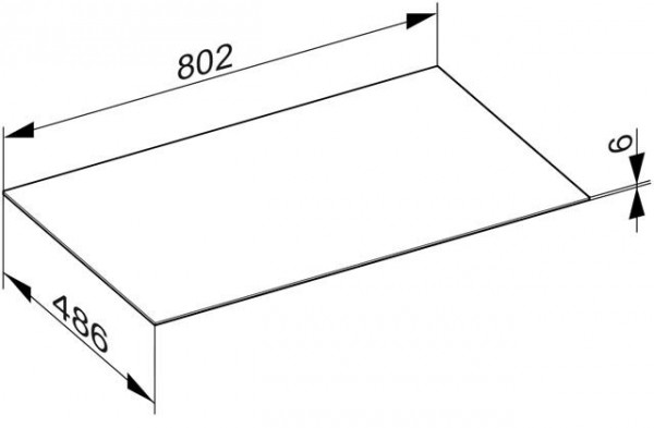 Wastafelblad Keuco Edition 90, 802 mm Satijn Wit