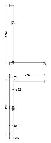 Hewi Badgreep System 900 met douchestang 900.35.30260