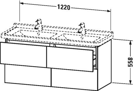 Duravit Wastafelmeubels L-Cube voor 033213 469x1220x558mm