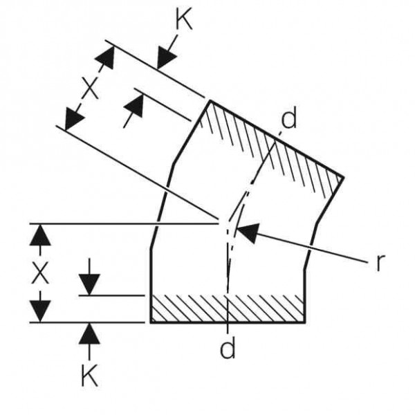 Geberit Uitlaatbocht 30° d250 PE (371030161)