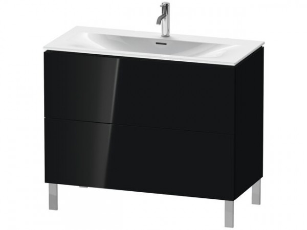 Meuble Pour Lavabo Encastrable Duravit L-Cube pour 234410 À poser 704x1020x481mm Noir brillant