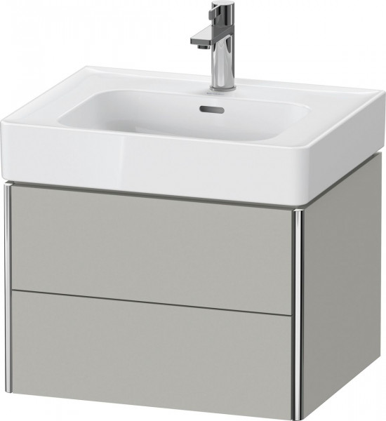 Meuble Pour Lavabo Encastrable Duravit XSquare suspendu 2 tiroirs, pour Lav. Soleil 584mm Gris béton mat XS4378007070000 XS4378007070000