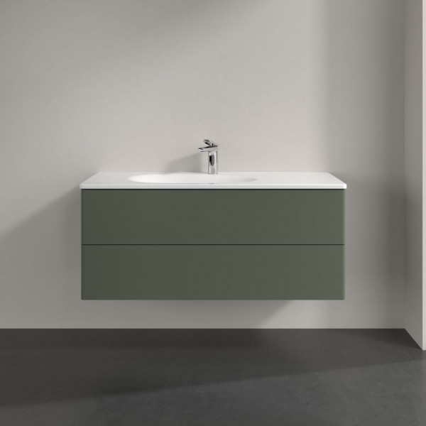 Wastafel Onderkast Villeroy en Boch Antao 2 laden 1188x504x492mm Leaf Green Matt Lacquer