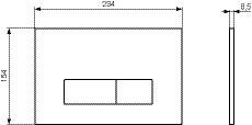 Ideal Standard Bedieningspaneel OLEAS M2 234x154x8,5mm 2-toets spoeling