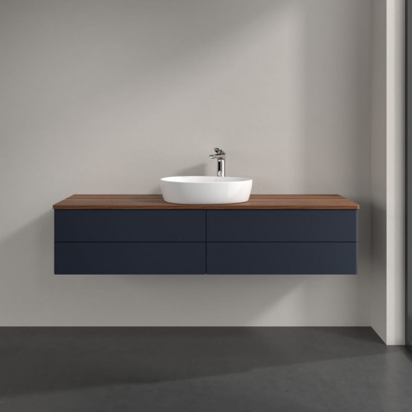 Wastafelmeubel Voor Opzet Waskom Villeroy en Boch Antao 1600x360x500mm Midnight Blue Matt Lacquer...