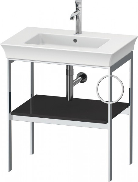 Meuble Pour Vasque à Poser Duravit White Tulip Console métallique, Étagère et Porte-Serviette droite 684x760mm Graphite Brillant WT4543RH1H1