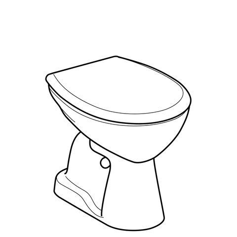 Geberit Staand Toilet Renova Met Rand Platte bodem 355x390x460mm Wit