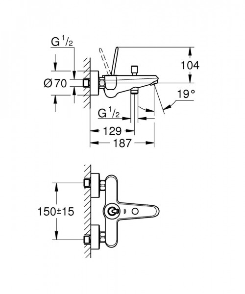 Grohe Bad Mengkraan Eurodisc Joy 23431LS0