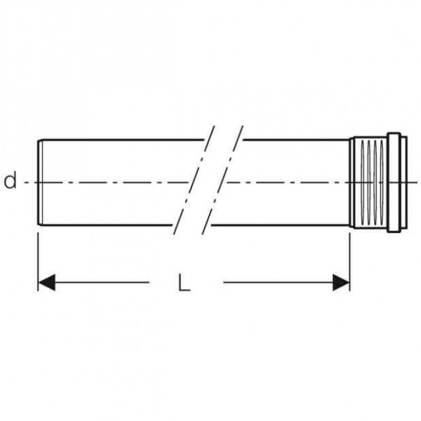 Geberit Buis Silent-PP Buis met mouw d40x2 L:25cm