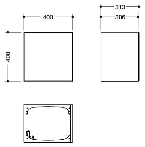 Hewi Wastafelmeubels System M 40 - 400 x 400 x 313 mm