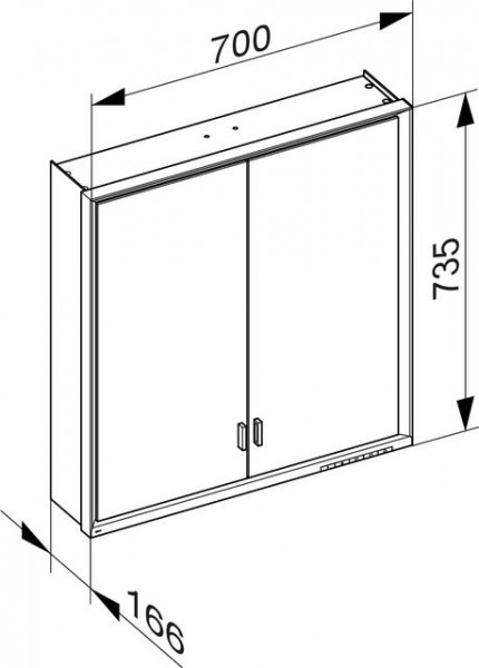 Badkamerkasten Keuco Royal Lumos 700 mm 2 deuren Zilver geanodiseerd