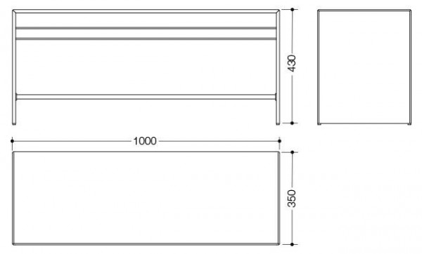 Hewi Halfhoge Kasten Kids 1000 x 430 mm Wit