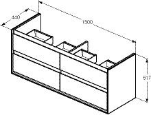 Ideal Standard Connect Air Wastafelmeubel 1300 mm (E0824)