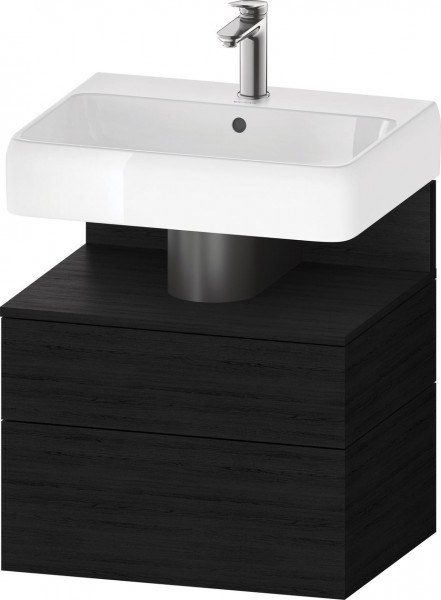 Meuble Pour Vasque à Poser Duravit Qatego suspendu 2 tiroirs 590mm Chêne Noir Mat QA4393016160000