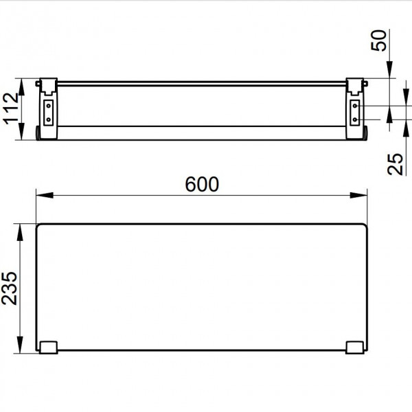 Keuco Handdoekenrek Plan 600x112x235mm