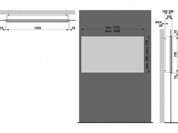 Laufen Montageframe aluminium Frame 25 H4087809000001