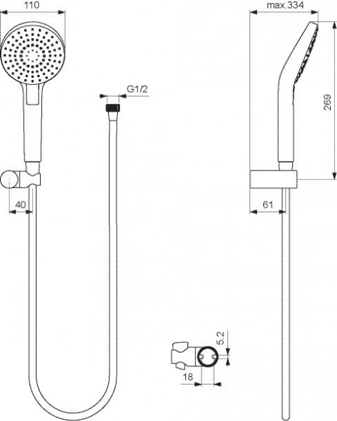 Ideal Standard Doucheset IdealRain Evo Ø110mm Chroom