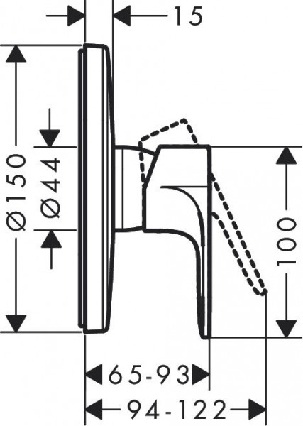 Inbouw Douchekraan Hansgrohe Rebris E 175x93mm Zwart Mat