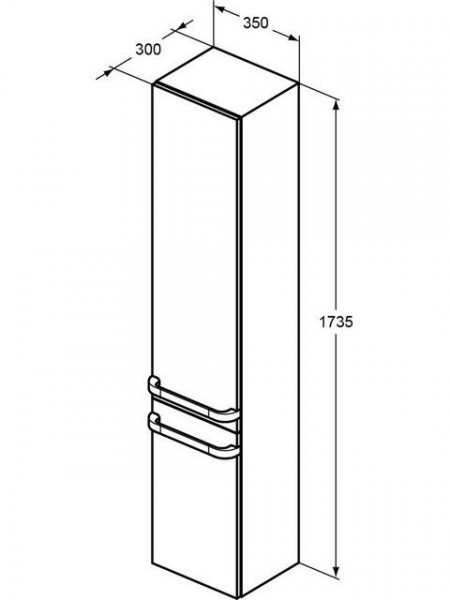 Ideal Standard TONIC II Bovenste deur voor hoge kast scharnieren: rechts 350mm