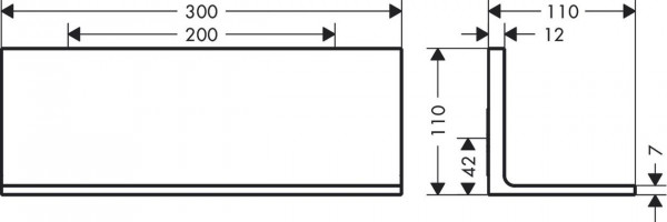 Plank Axor Universal Rectangular 300mm Chroom