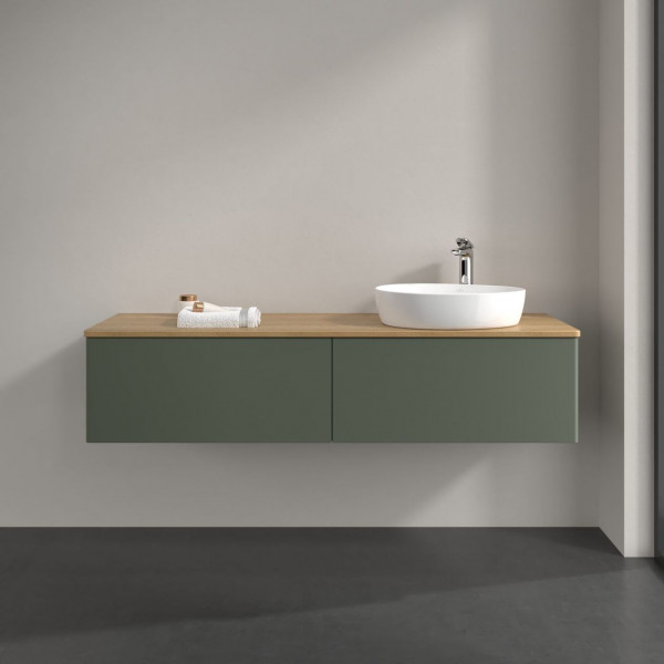 Wastafelmeubel Voor Opzet Waskom Villeroy en Boch Antao 1600x360x500mm Leaf Green Matt Lacquer/Ho...