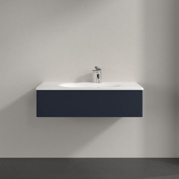 Wastafel Onderkast Villeroy en Boch Antao 1 lade 988x256x493mm Midnight Blue Matt Lacquer