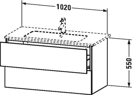 Duravit Wastafelmeubels L-Cube voor 233610 481x1020x550mm