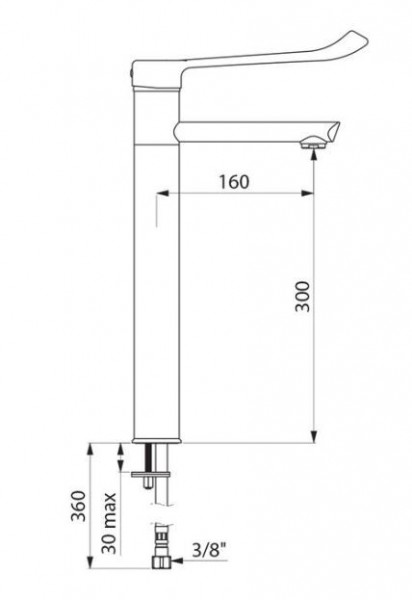 Delabie Keukenmengkraan h: 300 mm 2565T3