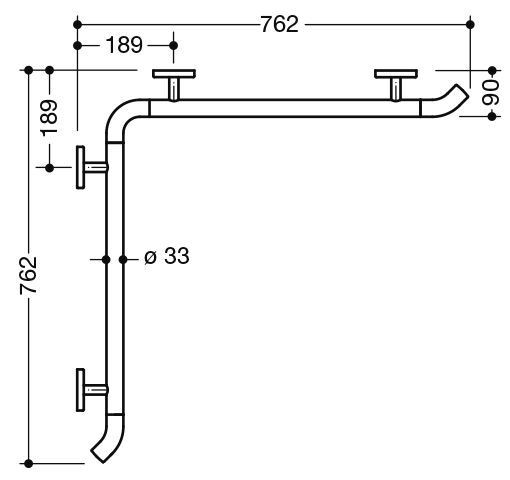 Hewi Badgreep System 800 K voor douche 950.35.11091