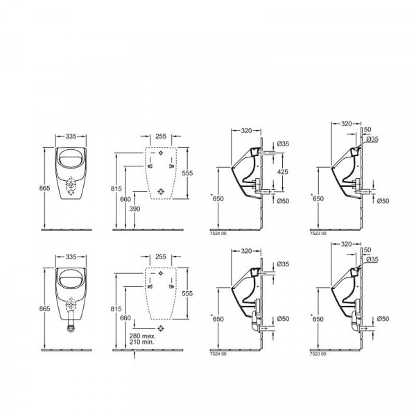 Villeroy & Boch O.novo Urinoir 33,5x32x56 cm Wit Alpin CeramicPlus