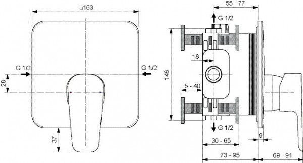 Inbouw Douchekraan Ideal Standard CERAFINE D Chroom