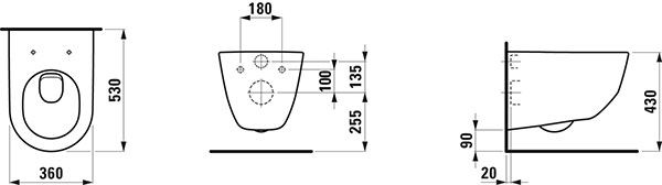 Hangend Toilet Laufen PRO 360x530mm Manhattan