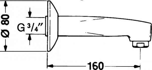 Hansa Opbouwkraan Universeel Baduitloop DN 20 059821000050 59821000050