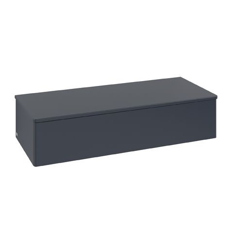 Wandmeubel Villeroy en Boch Antao 1 lade 1200x268x500mm Midnight Blue Matt Lacquer/Warm Walnut