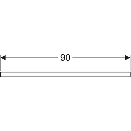 Wastafelblad Geberit ONE voor 1 rechthoekige wastafel links 900x30mm Greige Mat