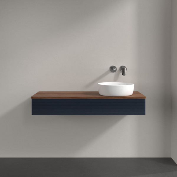 Wastafelmeubel Voor Opzet Waskom Villeroy en Boch Antao 1200x190x500mm Midnight Blue Matt Lacquer...