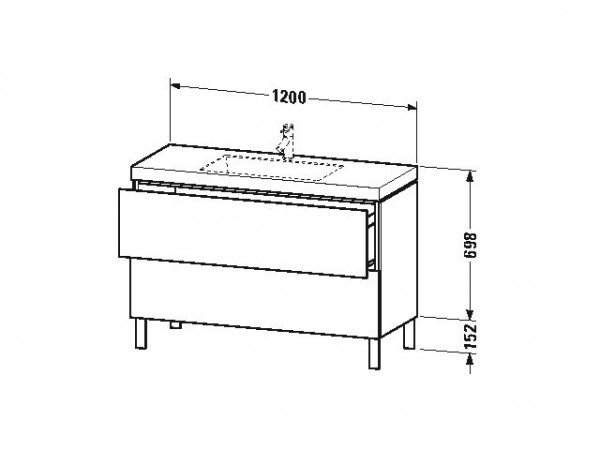 Duravit Badkamermeubel Set L-Cube Staand 698x480mm