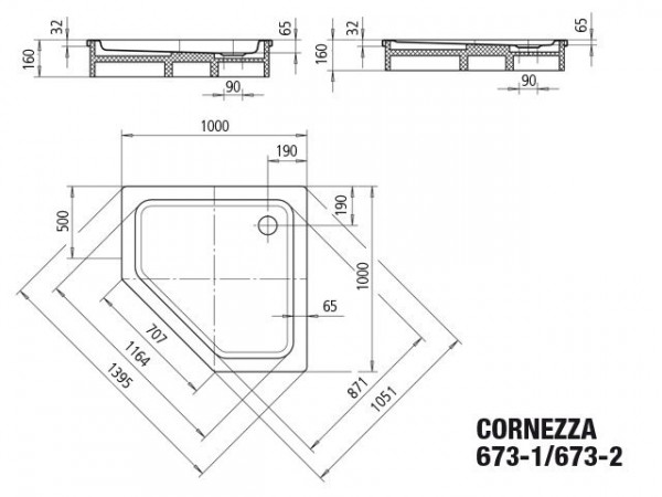 Kaldewei Kwartronde Douchebak Mod.673-2 Cornezza (459335000)