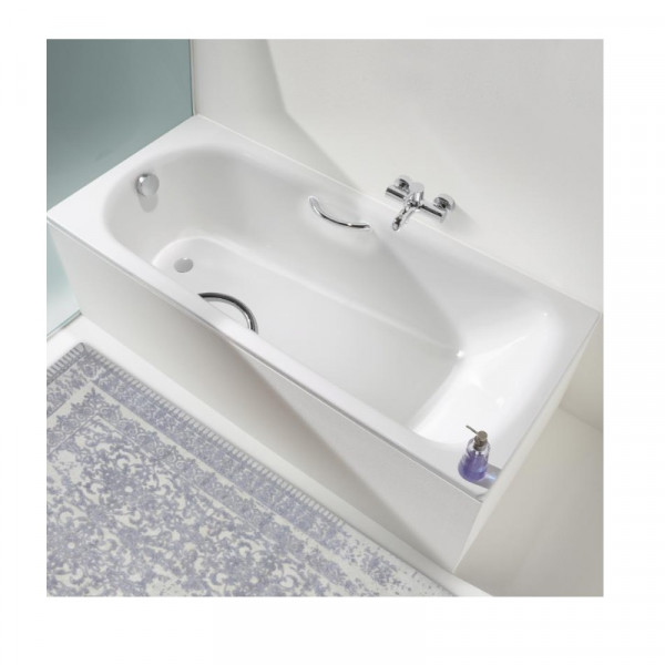 Baignoire Rectangulaire Kaldewei Saniform Plus Star 1700x750x410mm 336 Blanc Alpin, trous pour poignée