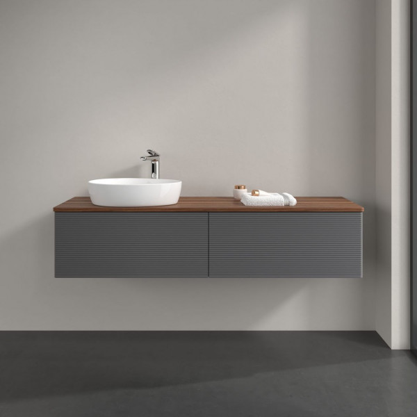 Wastafelmeubel Voor Opzet Waskom Villeroy en Boch Antao 1600x360x500mm Anthracite Matt Laquered/W...