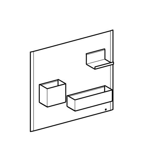 Geberit Acanto magneetwand met accessoires zwart-lava 500.649.16.1