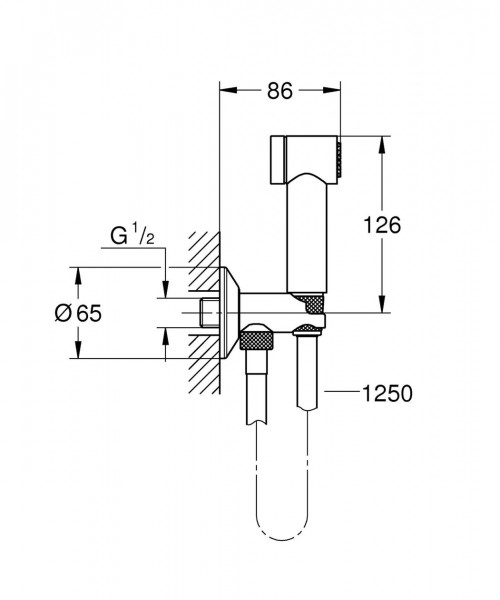 Grohe Glijstangsets Urinoirspoeler Sena met 1 straal 26332000