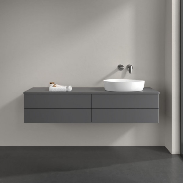 Wastafelmeubel Voor Opzet Waskom Villeroy en Boch Antao 1600x360x500mm Anthracite Matt Laquered