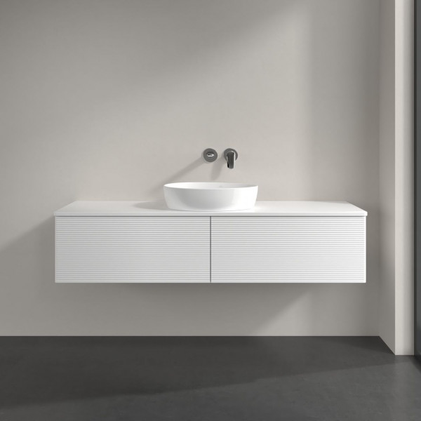 Wastafelmeubel Voor Opzet Waskom Villeroy en Boch Antao 1600x360x500mm White Matt Laquered