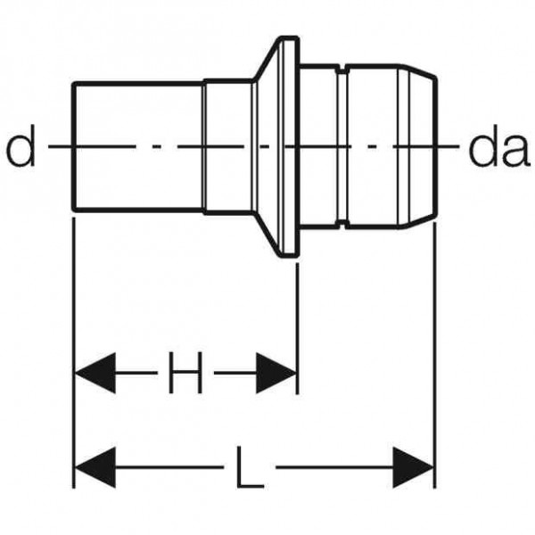 Geberit Overgang naar vandistributeur met Hoekverbinding met insteekbare punt Rg d28 (653455001)