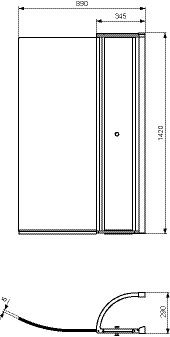 Ideal Standard Badwand Connect Air 1420x890mm Bad