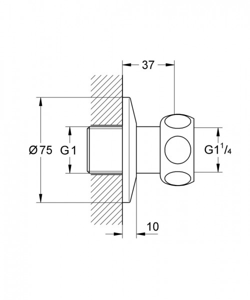 Grohe Grohtherm XL Kraankoppeling voor op blad 12417000