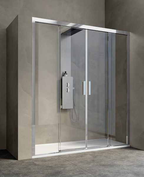 Douche Schuifdeur Kinedo KINESPACE 2 deuren niet-drempel 2 vaste delen C XXL, nismontage 1800mm V...